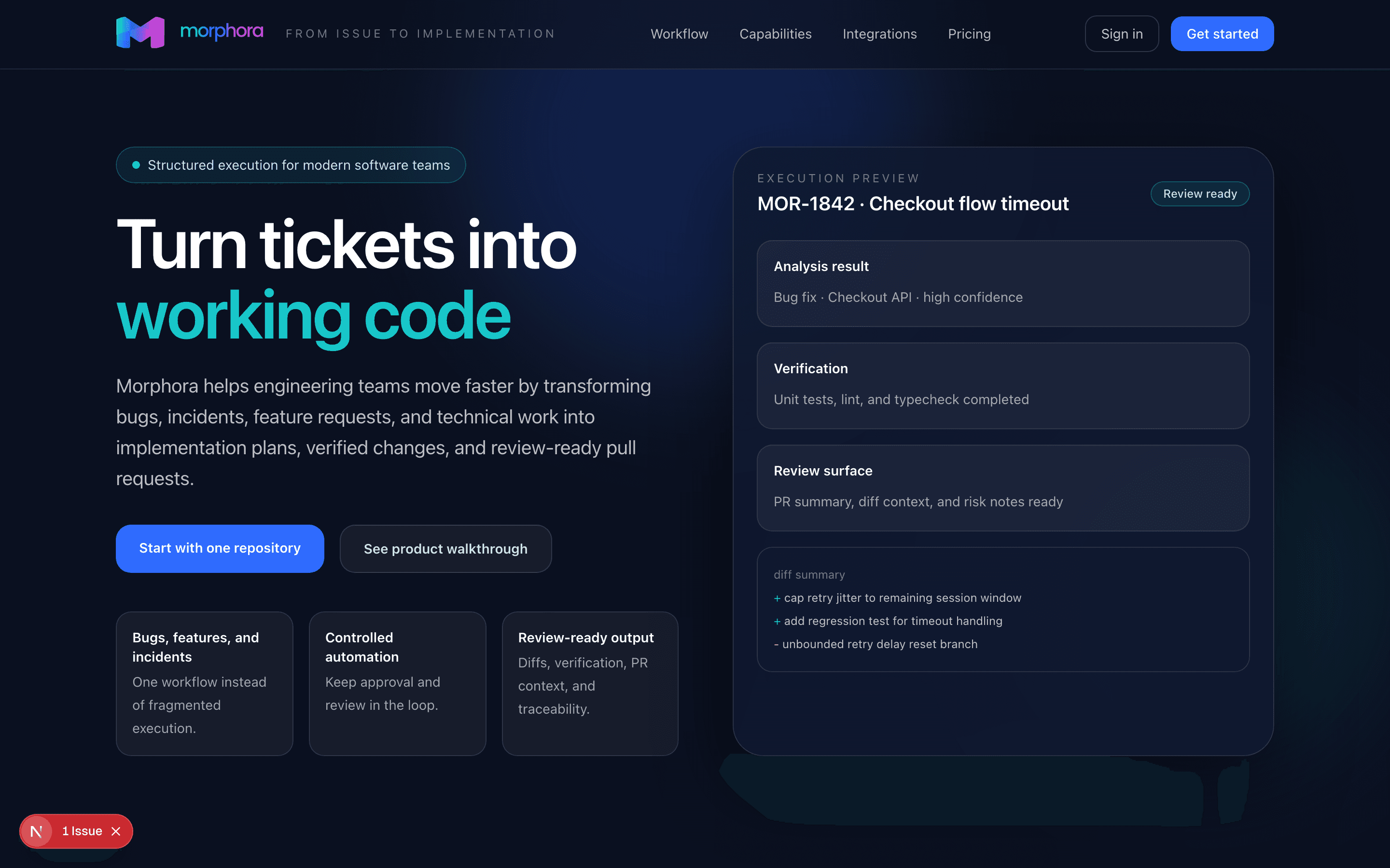 Morphora is live: from issue to implementation, structured and traceable